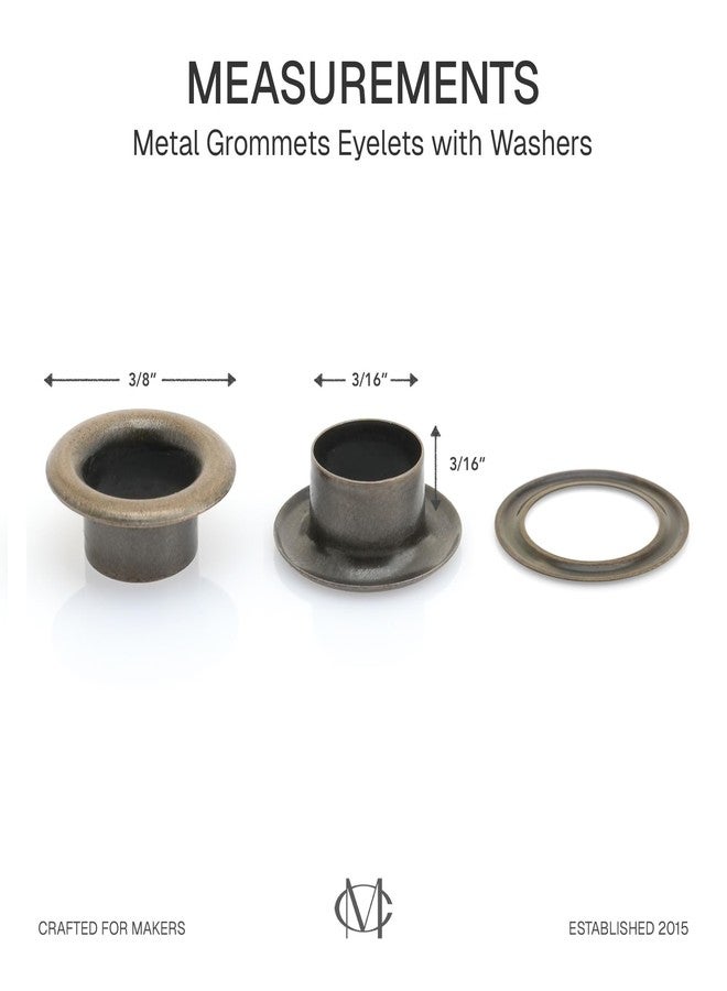 CRAFTMEMORE 3/16" (5 MM) Hole Size Metal Grommets Eyelets with Washers for Bead Cores, Clothes, Leather, Canvas (720 Sets, Antique Brass) - Image 3