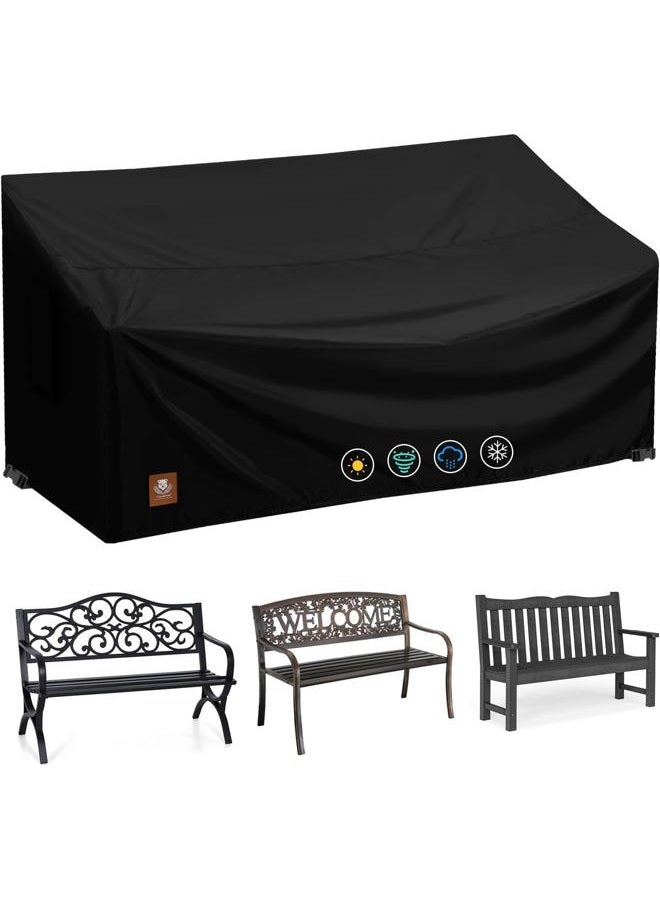 ClawsCover 2 Seater Outdoor Bench Covers Waterproof,48W x 26D x 35H Inch,All Weather and Tearproof Polyester Fabric,Fit for 2-Person Seating Wooden & Metal & Cast Iron Patio Garden Loveseat Chair - Image 1