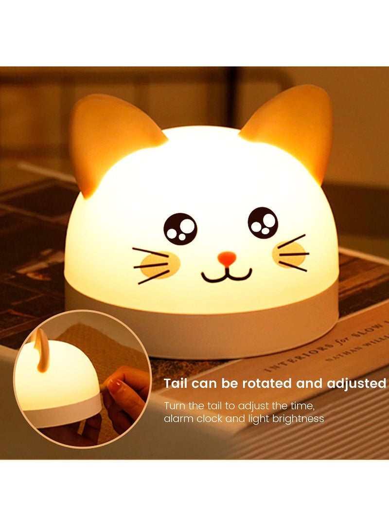 SYOSI Digital Alarm Clock with Night Light, Cute Cat Digital Alarm Clock for Kid Bedroom for Bedroom Home Office Adjustable Volume and Brightness - Image 4
