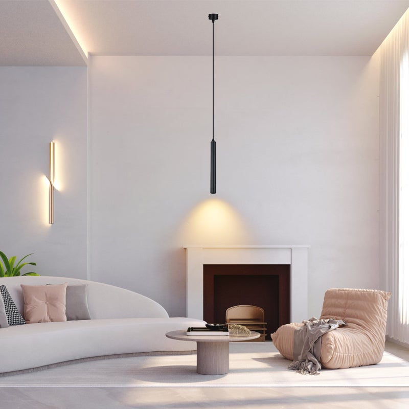 5W Cylinder Pendant 3000K Color Temperature Height Adjustable IP20 Waterproof Suitable for Living Room/Bedroom/Dining Room - Image 2