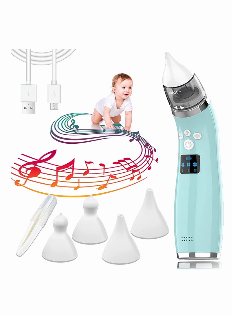 SYOSI Baby Nasal Aspirator, Electric Nose Suction with 4 Silicone Nose Tips for Infants with 3 Levels of Suction&Music Soothing Function Rechargeable Portable for Newborns, Toddlers, Clear Nasal Congestion - Image 1