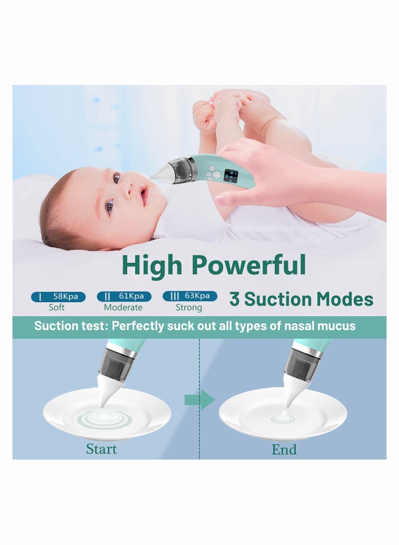 SYOSI Baby Nasal Aspirator, Electric Nose Suction with 4 Silicone Nose Tips for Infants with 3 Levels of Suction&Music Soothing Function Rechargeable Portable for Newborns, Toddlers, Clear Nasal Congestion - Image 5