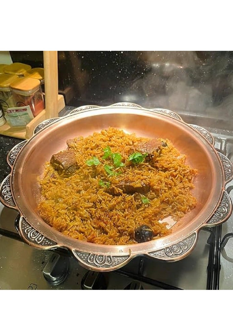 صواني تقديم عربية بغطاء نحاسي فاخر – تصميم تراثي أنيق لحفلاتك وضيافتك. - Image 3