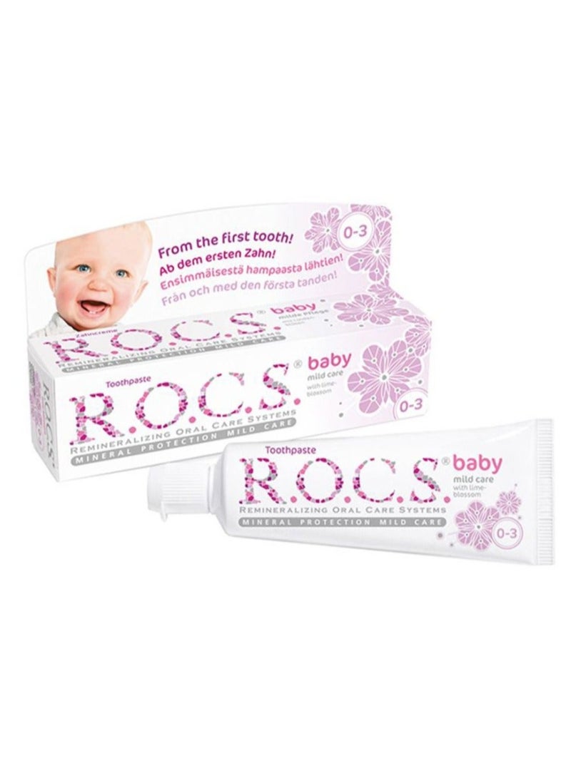 معجون أسنان R.O.C.S للأطفال برائحة زهر الليمون، لطيف على البشرة، مناسب للأطفال من عمر 0 ​​إلى 3 سنوات - 35 مل