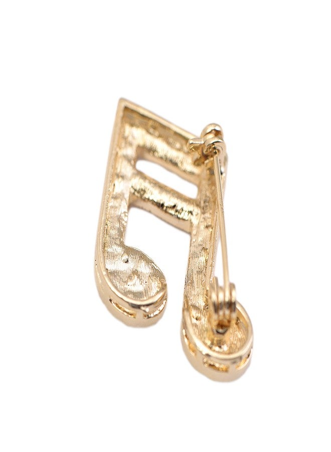 سبيننج دايزي بروش ذهبي اللون بتصميم جوهرة صغيرة من الكريستال الموسيقي، على شكل نوتة موسيقية 16. - Image 3