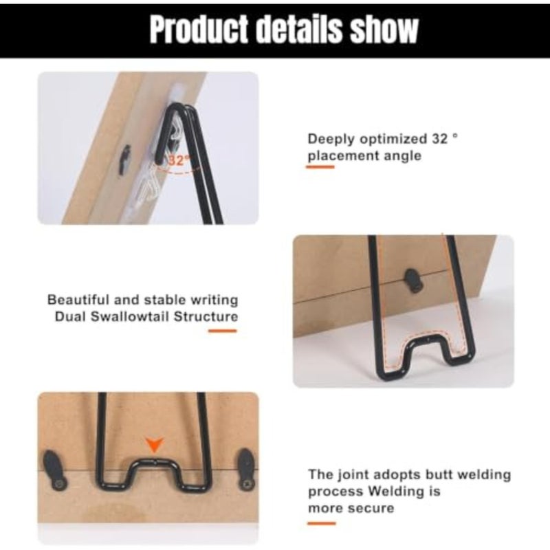 Photo display stands for home office use, stainless steel, silver, adjustable self-adhesive easel backs fit 5.9-10.2 inch frames - Image 5