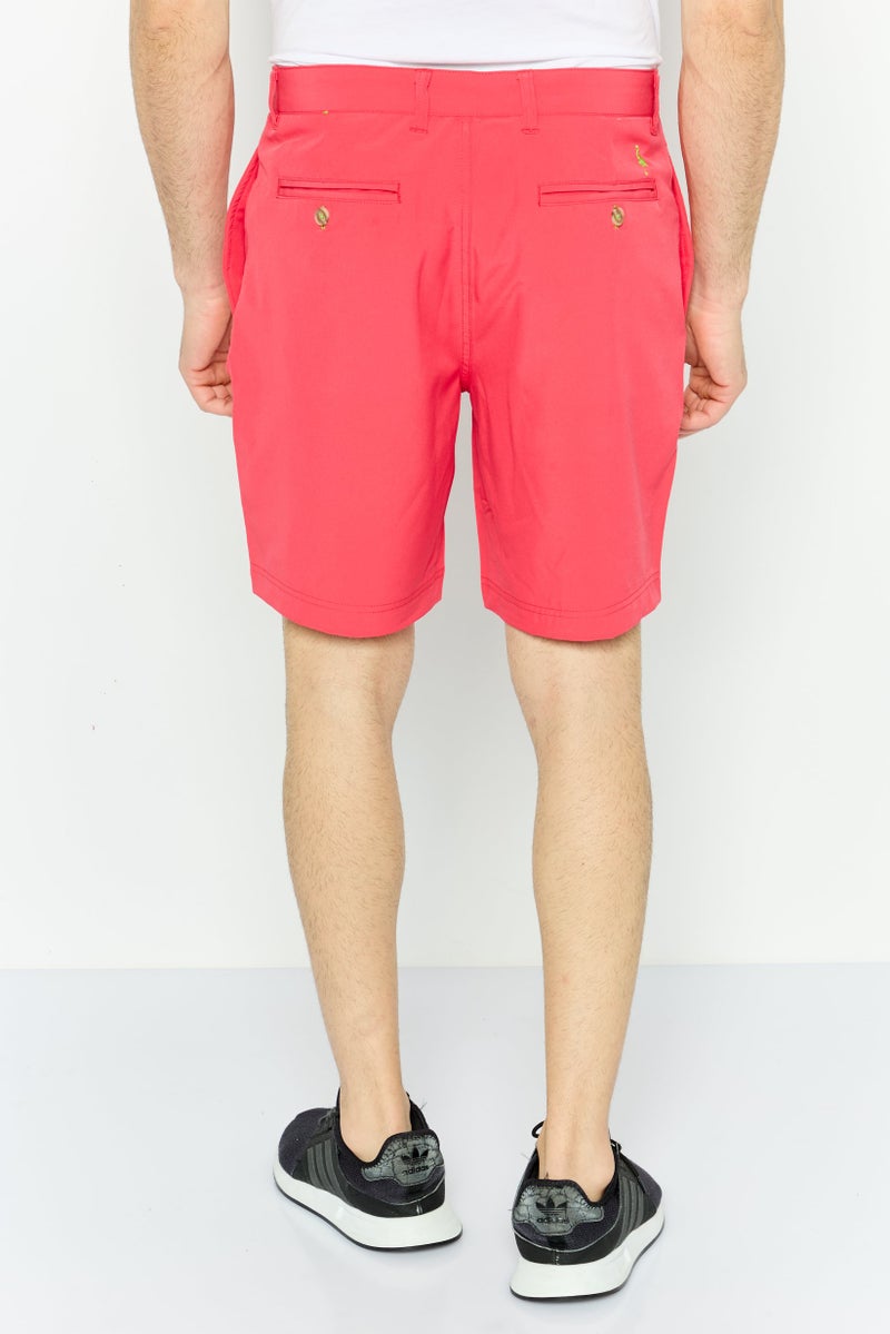 Tailorbyrd Men Embroidered Logo Basic Shorts, Watermelon - Image 3