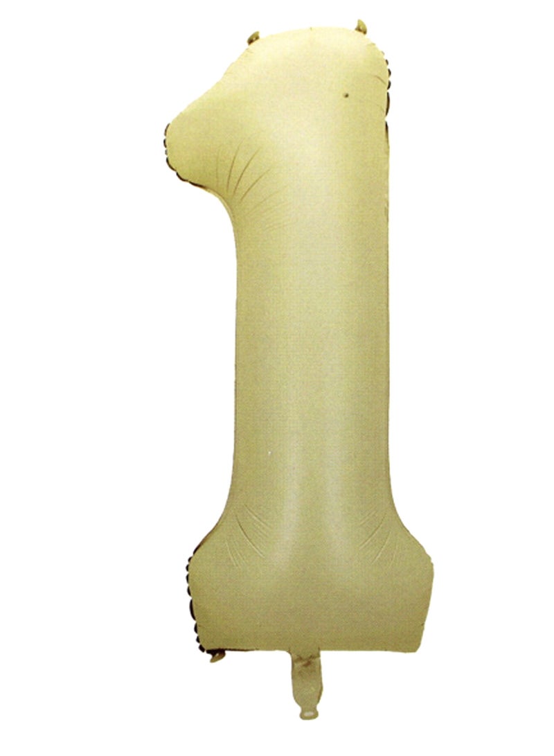 PARTY FUN Foil Number Balloon 16" No.1 Oat Color  - Image 1