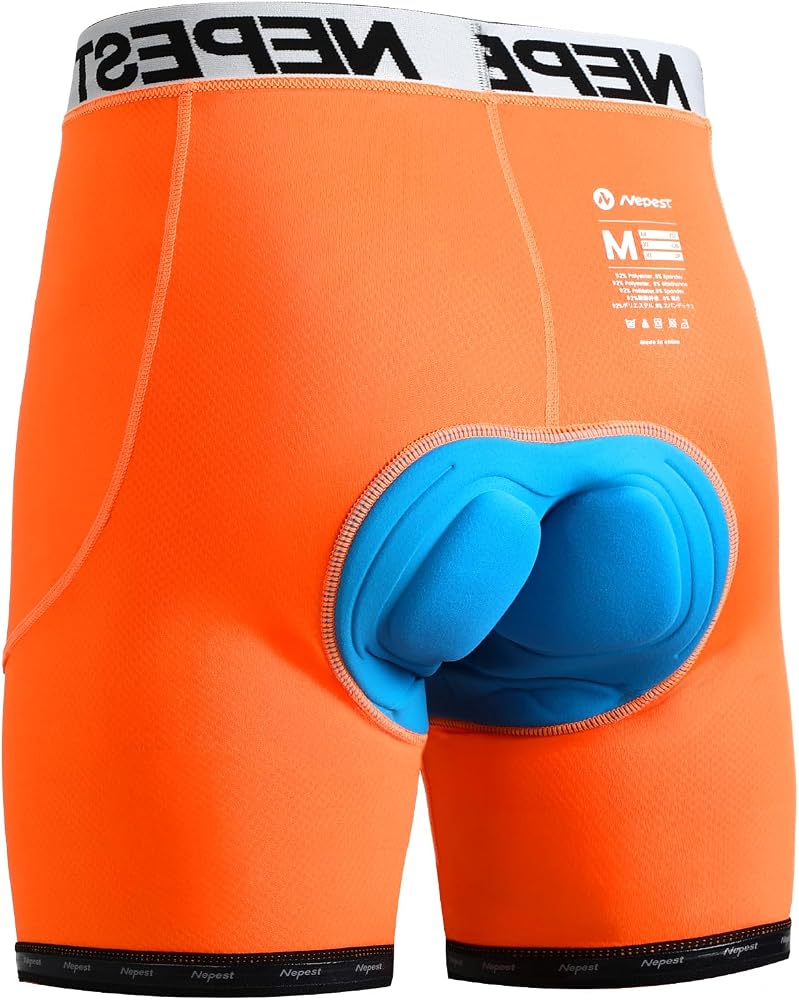 Nepest Cycling Underwear for Men Bike Shorts 4D Padded Biking Road Bicycle Biker MTB Liner Padding Shorts with Pockets - Image 1