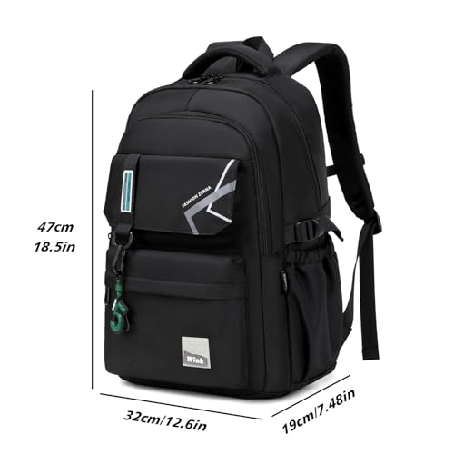 ZHIERNA School Backpack for Boys Middle School Elementary Bookbags for Teens Boys, Waterproof Lightweight Casual Daypack(Black) - Image 2