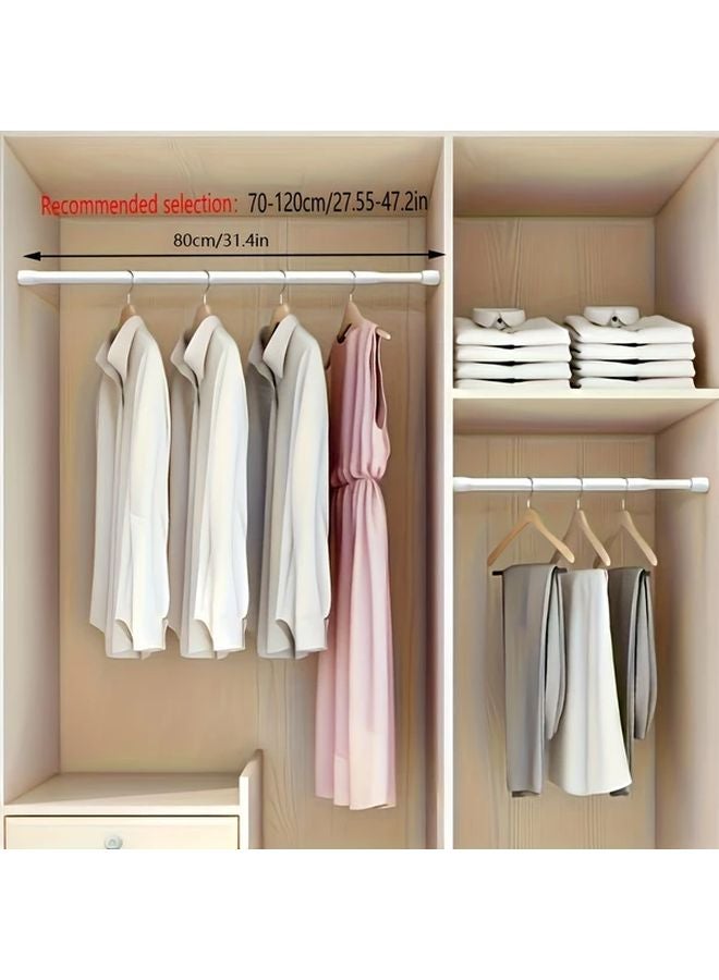 Telescopic Rod 70 120cm No Drill Spring Tension Shower Curtain Door Drape Wood Grain - Image 5