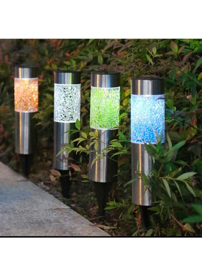 BLUE CORAL 4 Pack Solar light Solar Light Led Mosaic Lawn Lamp Outdoor Waterproof Mosaic Lampshade Modern Park Garden Path Landscape Lawn Decorative 4 Colors  - Image 3