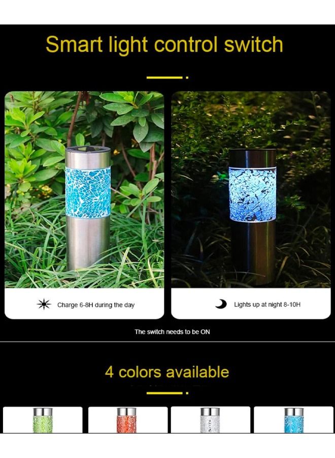 BLUE CORAL 4 Pack Solar light Solar Light Led Mosaic Lawn Lamp Outdoor Waterproof Mosaic Lampshade Modern Park Garden Path Landscape Lawn Decorative 4 Colors  - Image 5