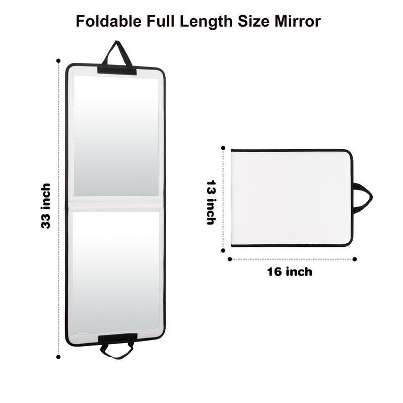 LPHUMEX White Foldable Full Length Mirror for Dance Bag, 33x13 Inch Portable Folding Body Mirror for Dance Travel Wedding Golf - Image 3