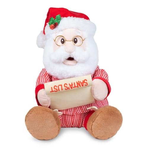 Cuddle Barn  Jammie Ol St Nick  Animated Christmas Singing Dancing Santa Claus Naughty or Nice List Plush Toy Sings Santa Claus is Comin to Town 12 inches - Image 1