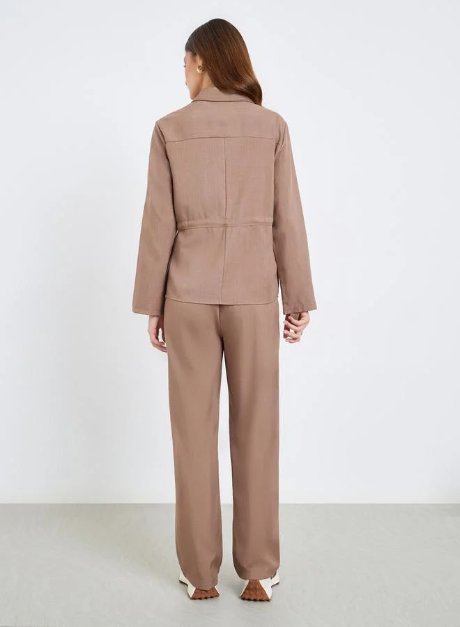 Styli  Women Front-Zip Drawstring Top and Pants Co-Ords for Women | Best Price UAE