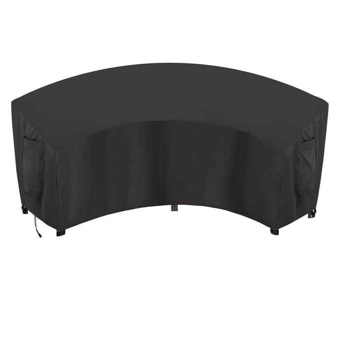 OutdoorLines Waterproof Curved Outdoor Sectional Cover UV Resistant Windproof Patio Sectional Sofa Covers for Deck Lawn and Backyard Heavy Duty Furniture Covers 120Lx36Dx38Hx82FL Black