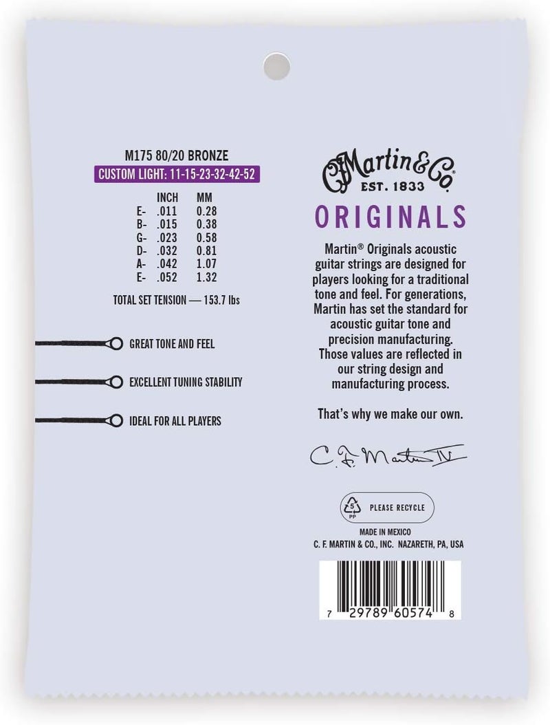 Martin Gulf popular simple design M175 Custom Light Acoustic Strings Various fittings - Image 2
