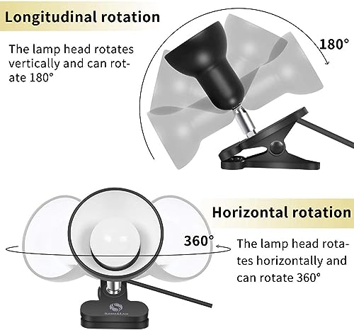 RONG&LAN Desk lamp,360° Rotation Clip on Lamp Portable Book Reading Light,Clamp on Desk/Table/Bunk Bed/Cupboard Home Lighting, (Seven Colors for Your Choice) Pink - Image 5