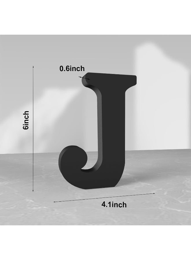 TPGP 6 Inch Black Wood Letter J - Image 2