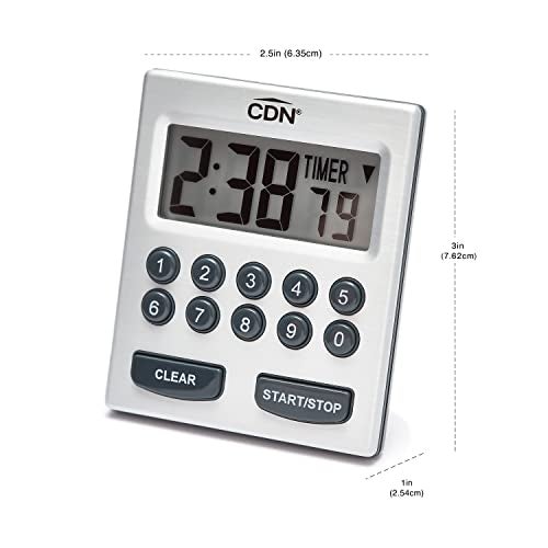 CDN Direct Entry 2- Alarm Digital Kitchen Timer | Counts Up & Down, 10 Hours by Hours, Minutes & Seconds, Big Digit, Loud & Long Audio/Vibrate Alarm, Stand, Hang, Magnet Mounting - TM30 - Image 4