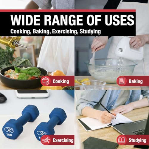 CDN Direct Entry 2- Alarm Digital Kitchen Timer | Counts Up & Down, 10 Hours by Hours, Minutes & Seconds, Big Digit, Loud & Long Audio/Vibrate Alarm, Stand, Hang, Magnet Mounting - TM30 - Image 3