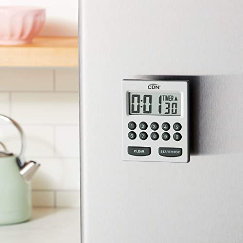 CDN Direct Entry 2- Alarm Digital Kitchen Timer | Counts Up & Down, 10 Hours by Hours, Minutes & Seconds, Big Digit, Loud & Long Audio/Vibrate Alarm, Stand, Hang, Magnet Mounting - TM30 - Image 5