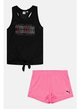 PUMA Kids Girl 2 Piece Sportwear Fit Top And Bottom, Black  - Image 1