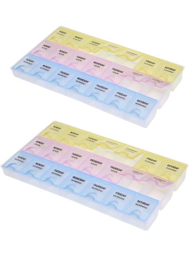 Generic 2pcs 7 Day Pill Organizer Multicolor  - Image 1