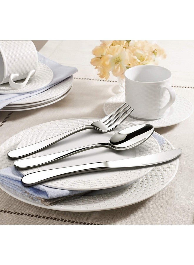 HaWare HaWare 60-Piece Heavy Silverware Set, Premium Grade Stainless Steel Flatware Cutlery Set, Modern and Elegant Design for Home| Restaurant| Wedding, Mirror Polished and Dishwasher Safe(Raindrop)  - Image 5