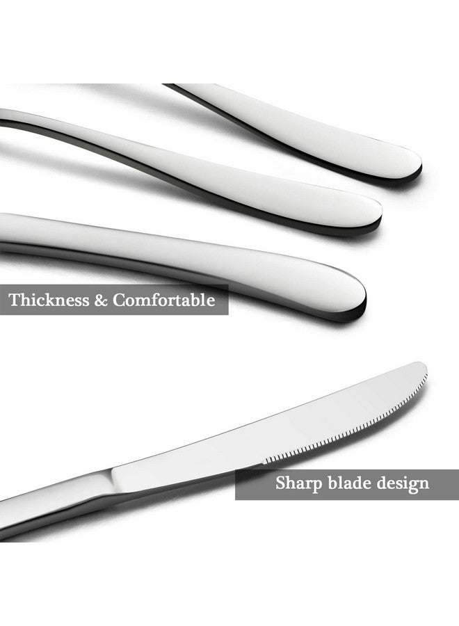 HaWare HaWare 60-Piece Heavy Silverware Set, Premium Grade Stainless Steel Flatware Cutlery Set, Modern and Elegant Design for Home| Restaurant| Wedding, Mirror Polished and Dishwasher Safe(Raindrop)  - Image 4