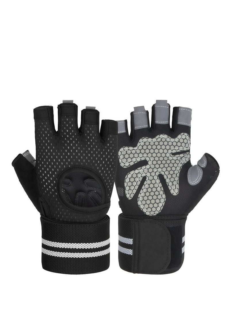 maffick Professional Gym Workout Gloves with Extended Wrist Support - Anti-Slip Honeycomb Silicone Palm & Breathable Mesh - Heavy Duty Weightlifting, Cycling & Fitness Exercise Gloves for Men & Women - Image 1