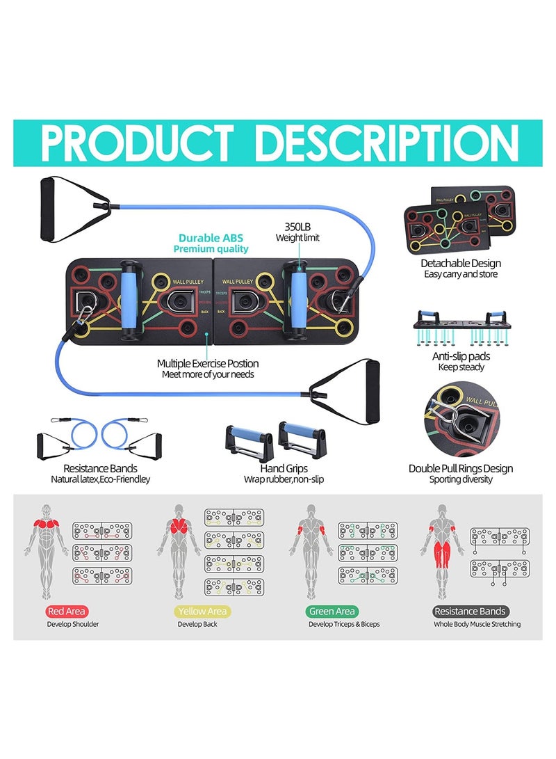 Arabest Multi-Functional Push Up Board, Multi-Functional Push Up Board System, Adjustable Resistance Bands & Ergonomic Handles - Home Gym Equipment for Chest, Back, Triceps Strength Training, Burning Workouts - Portable Outdoor Fitness Gear for Men & Women, Sturdy Construction, Gym Accessories - Image 3
