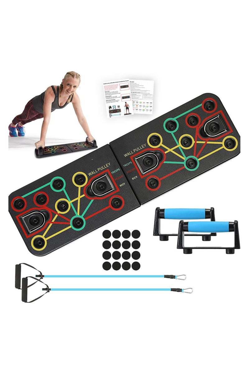 Arabest Multi-Functional Push Up Board, Multi-Functional Push Up Board System, Adjustable Resistance Bands & Ergonomic Handles - Home Gym Equipment for Chest, Back, Triceps Strength Training, Burning Workouts - Portable Outdoor Fitness Gear for Men & Women, Sturdy Construction, Gym Accessories - Image 1