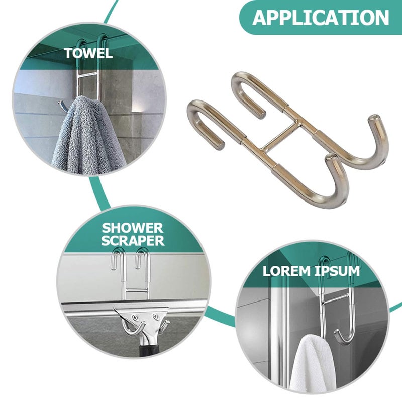 304 Stainless Steel Over Door Hooks 2pcs Heavy Duty Punch Free Towel Robe Hanger - Image 4