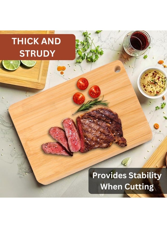 Zimtal Bamboo Wooden Chopping Board by Cutting Board with Juice Groove for Kitchen, Meat,Vegetables (Small)  - Image 5
