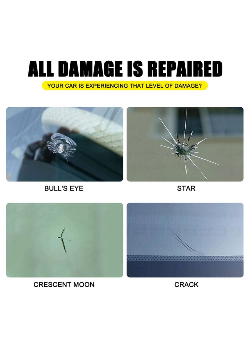 Excefore 2x50ml Car Windshield Crack Scratch Resin Repair Tool For Glass Chips And Cracks, DIY Car Windshield Repair Kit, Car Windscreen Glass Repairing Glue For Bulls Eyes, Star Half Moon, Start-Shaped Crack  - Image 4