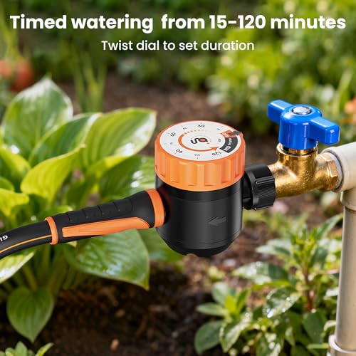 Giraffe Tools Garden Hose 5/8", Water Hose Heavy Duty, Flexible, Lightweight Hybrid Hose with Swivel Handle, with Water Timer Nozzle and Yard Sprinkler, 25ft Male to Female Fittings, Burst 600 PSI - Image 4