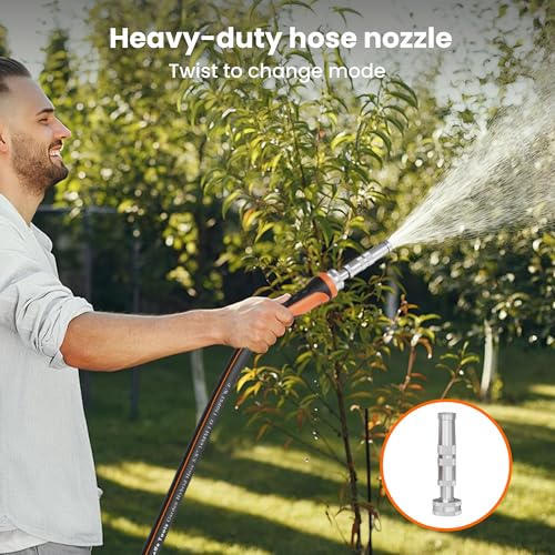 Giraffe Tools Garden Hose 5/8", Water Hose Heavy Duty, Flexible, Lightweight Hybrid Hose with Swivel Handle, with Water Timer Nozzle and Yard Sprinkler, 25ft Male to Female Fittings, Burst 600 PSI - Image 5