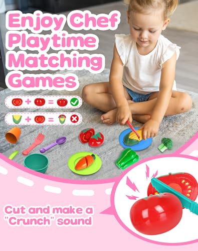 flybakiz Play Sink Toy with Running Water 4 in 1 Kitchen Sink Toy with Cutting Food Toys SetToddlers Montessori Educational Pretend Play Kitchen Toy with Magnetic Floating Pool Fishing Toy for Girls Ages 3 - Image 5