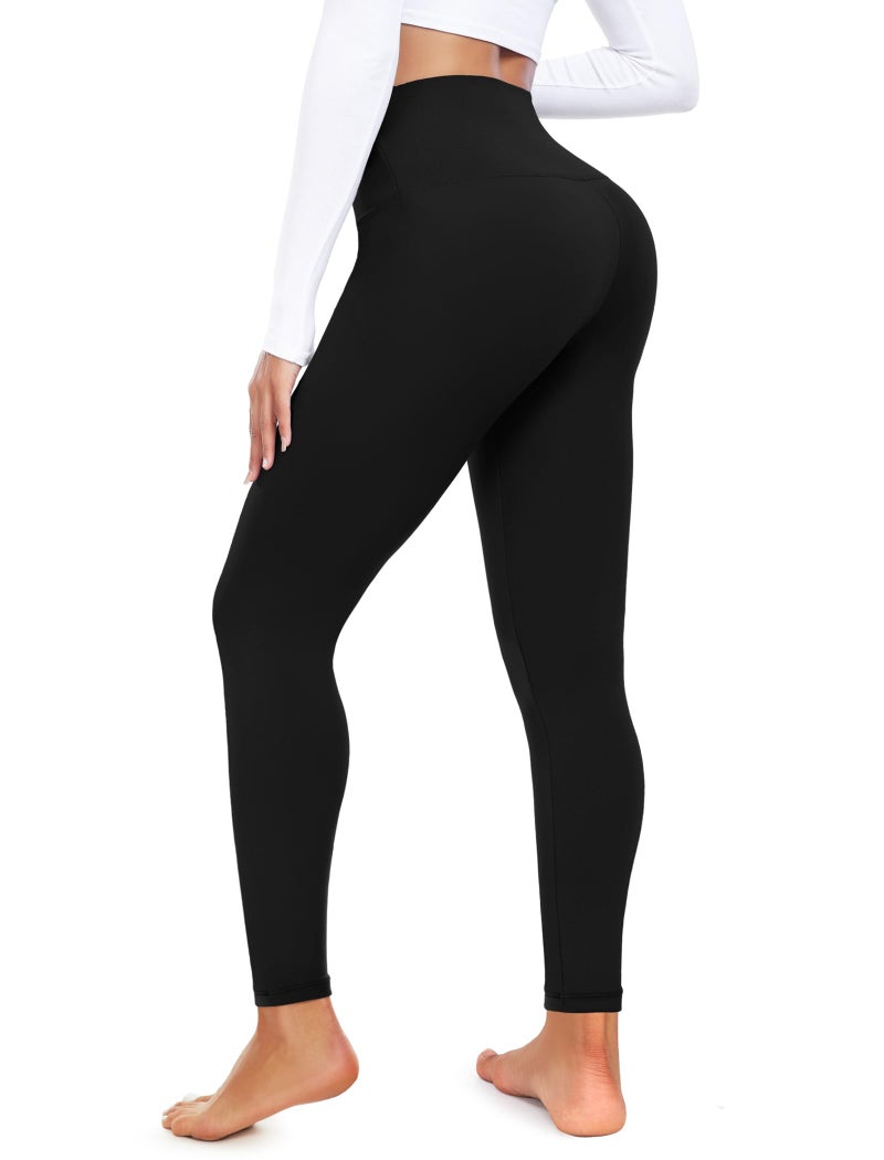 CTHH High Waisted Leggings for Women - Butt Lifting Buttery Soft Tummy Control Workout Yoga Pants for Gym Running Tights(Black) - Image 1