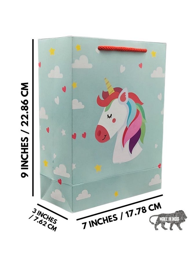 Arrow Paper Products Rainbow Unicorn Printed Gift Bags For Gifting | Weddings | Birthday | Holiday Presents (Size 9 X 7 X 3 Inch | Pack Of 10), Multicolor - Image 5