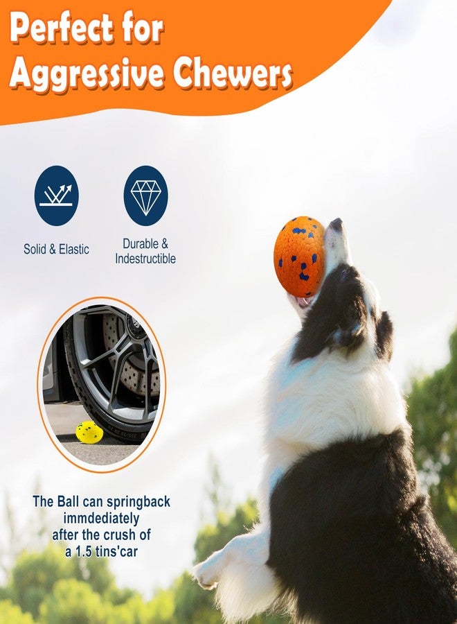 auomii Dog Balls Indestructible Tennis for Dogs Durable Bouncy Dog Toy for Aggressive Chewers Interactive Dog Toys for Water Toy Fetch Balls 2 Pack - Image 2