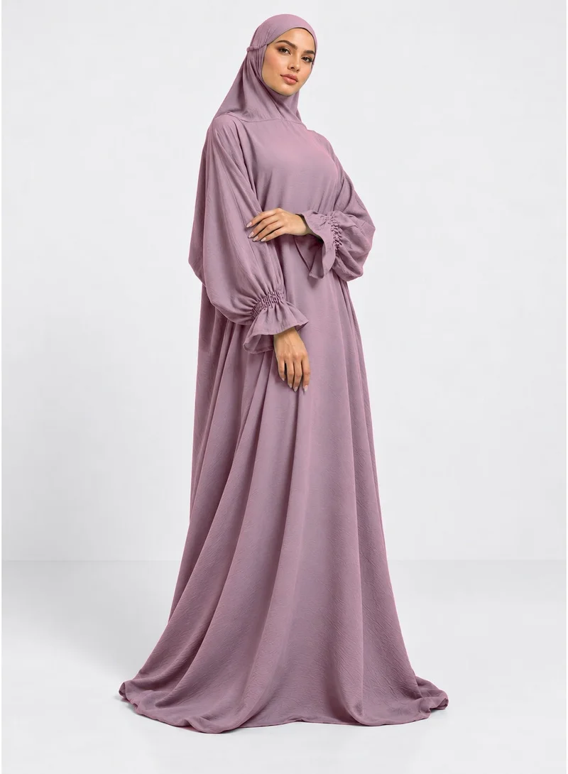 Neuness Neuness Women's Full Length Harir Maqsood Hooded Prayer Dress Abaya
