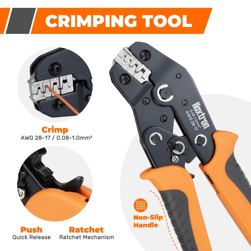 Noxtren Crimping Tool Connector Kit, Compatible with JST-XH 2.5mm/2.54mm, 22-Size Connector Set, 28â€“17 AWG Ratcheting Crimper, Fits KF2510, Molex, TE, for DIY, RC & Prototyping Projects - Image 5