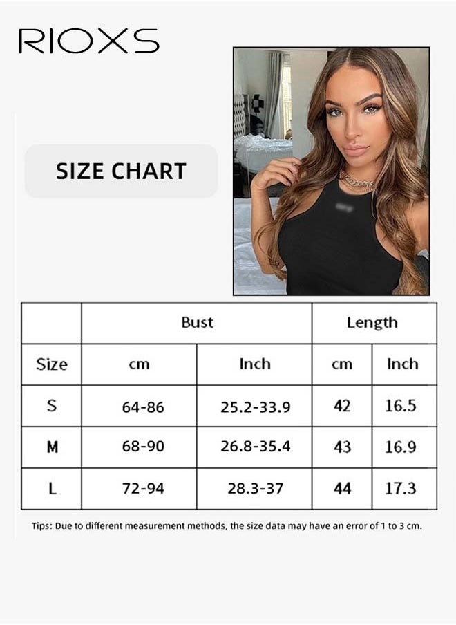 RIOXS - Women Sleeveless Tops Yoga Tank Tops Slim Fit Running Exercise Workout Short Top - Image 1