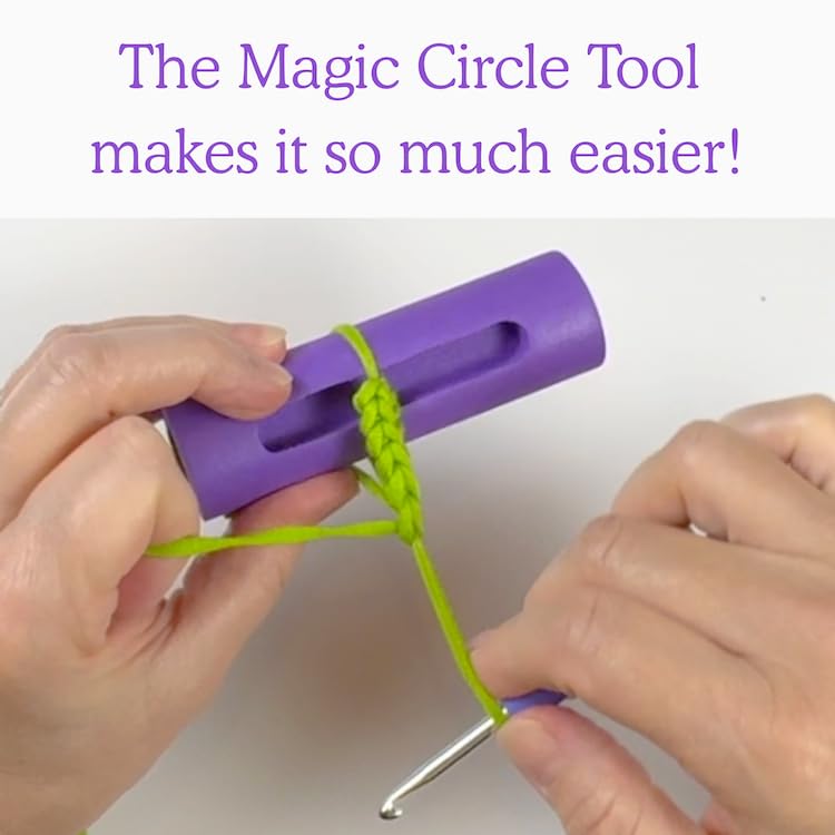 KelliDream Original Magic Circle Crochet Tool w Right & Left-Handed Step by Step Online English Instructions & Videos, Learn How to Make a Magic Circle Stitch w All Yarn Sizes (Purple) - Image 2