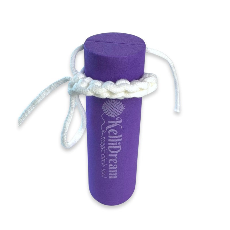 KelliDream Original Magic Circle Crochet Tool w Right & Left-Handed Step by Step Online English Instructions & Videos, Learn How to Make a Magic Circle Stitch w All Yarn Sizes (Purple) - Image 4