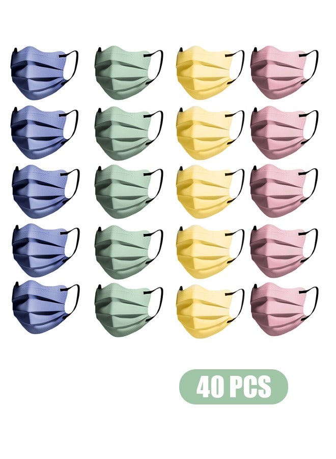40 Pcs Masks Set, Dust Proof Sun Protection Fabric Face Covering (Colorful) - Image 1
