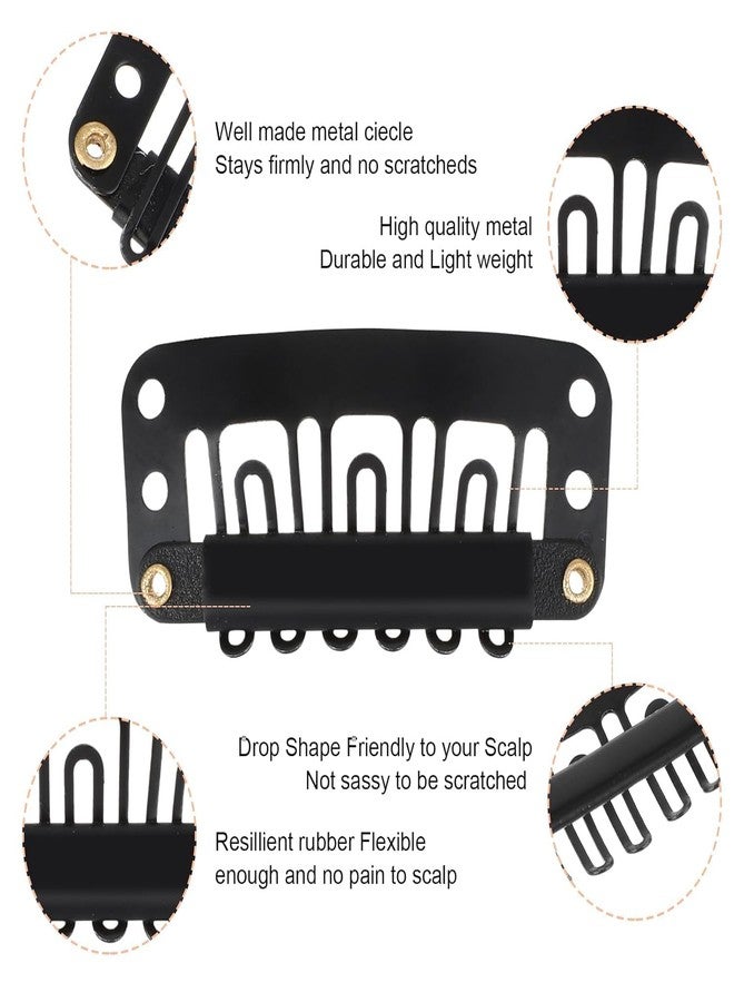 DORMITORRY Alligator Hair Extension Clips - Hair Extension Wig Snap Clips Comb, Small Snap Wig Accessories Clips for Women, Hair Extensions DIY, Juda Pin, Bun Pin, Non-slip Wig Clips, 10 pcs - Black - Image 4